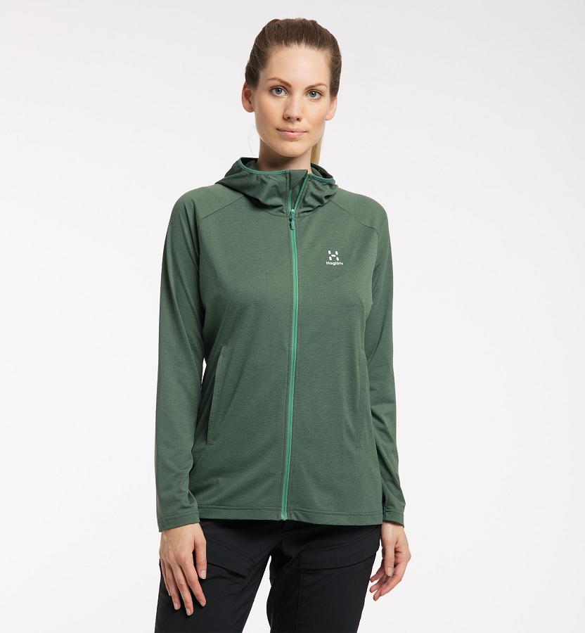 Haglöfs Mirre Mid Layer Green For Womens LZBQH7058 Australia